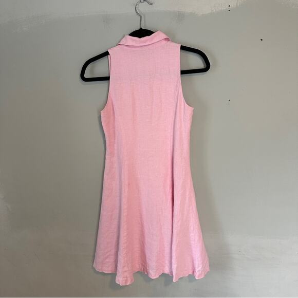 Ralph Lauren Pink Linen Button Front Dress 2P XS Y2K Barbiecore Prepp - Picture 6 of 6